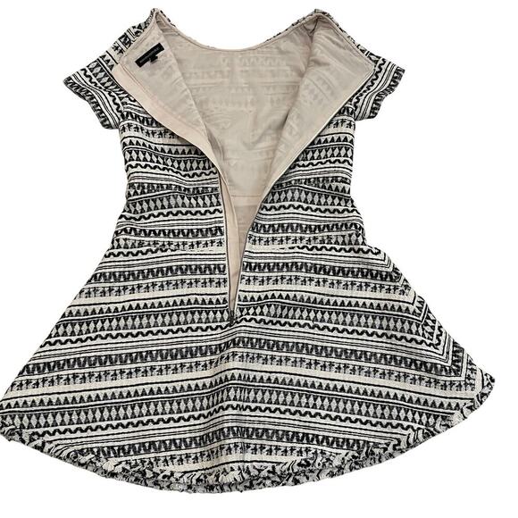 Banana Republic 8 Fit & Flare Dress | Aztec Knit, Black Ivory, NWOT Fall Capsule - Picture 2 of 7